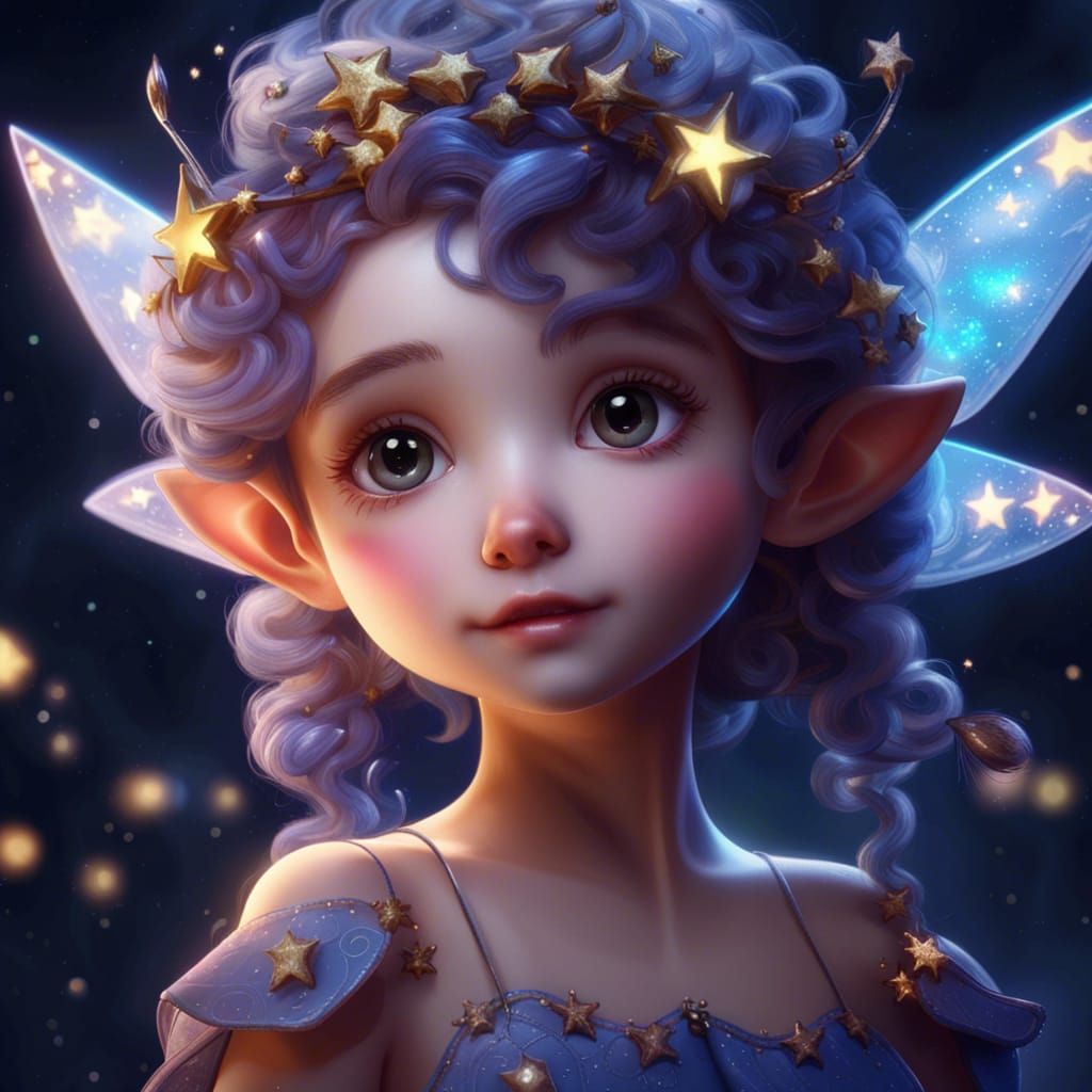 Cute Star Fairy: Fantasy Concept Art