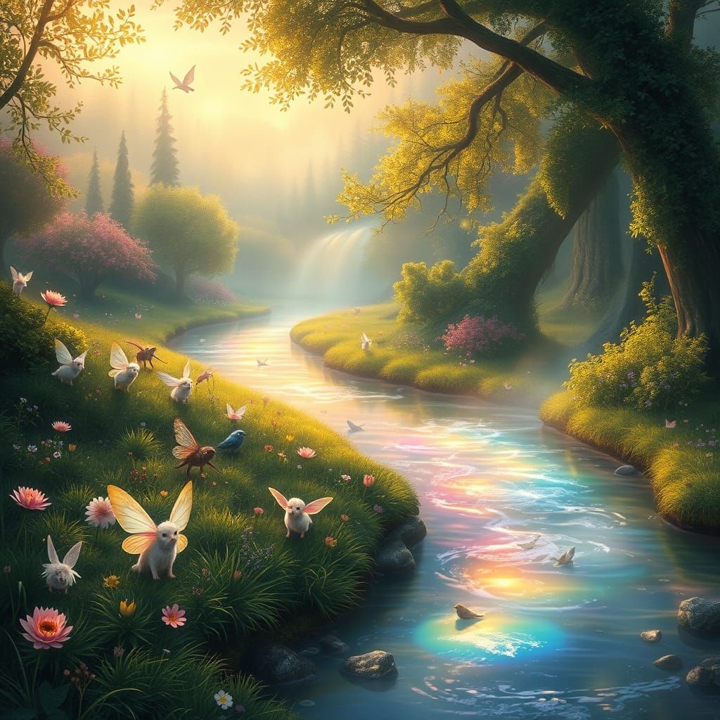 Mystical River Realm in Whimsical Realism