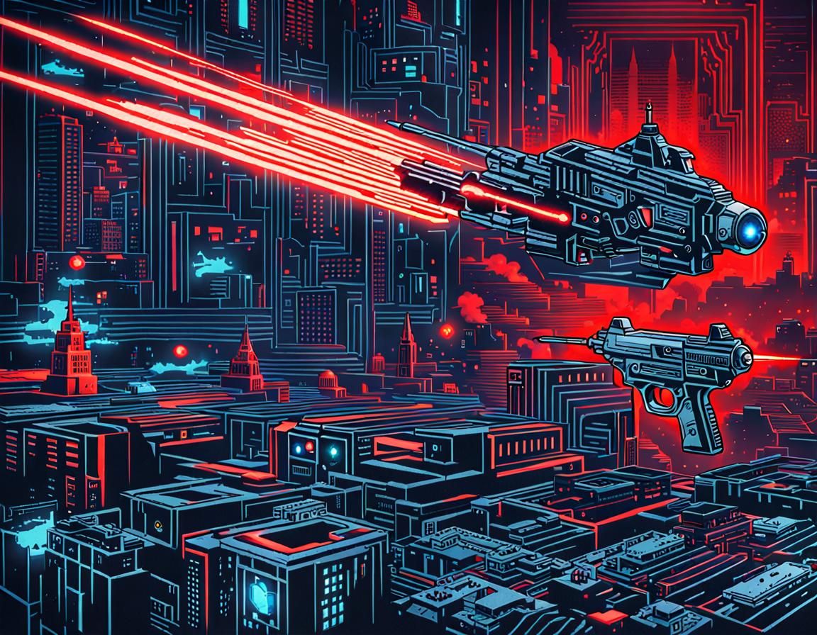 Raygun Gothic Cyber War with Lasers