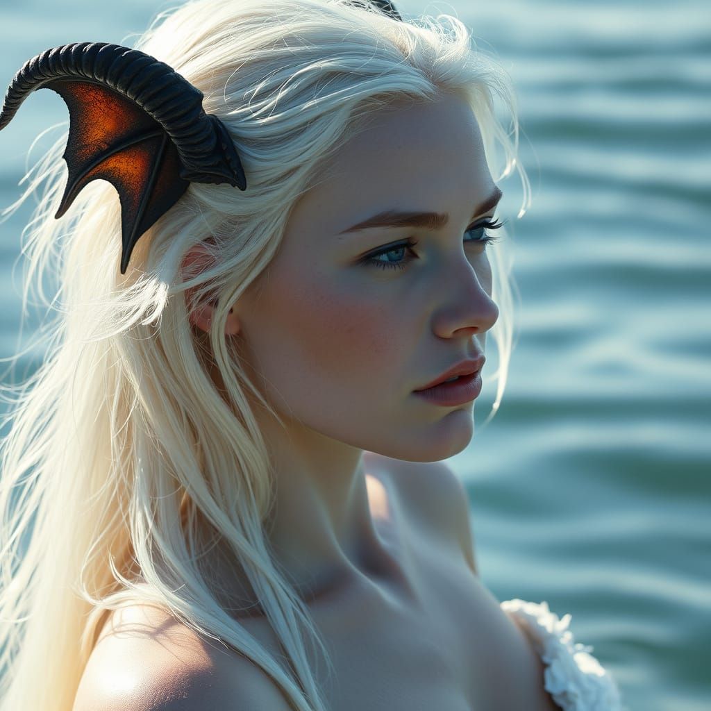 Mythical Mermaid-Witch Embraces Dark Sea Creature