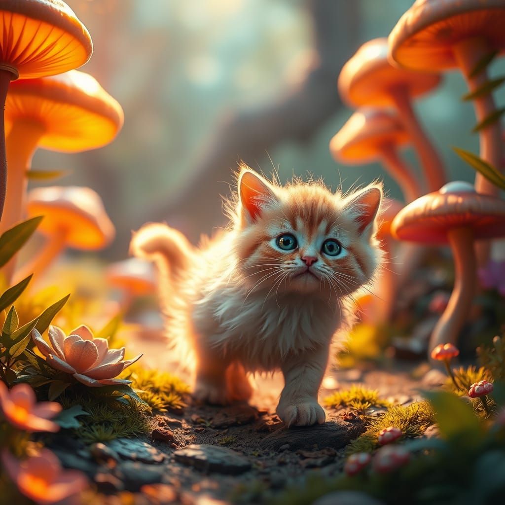 Whimsical Feline Stepping into a Dreamlike World