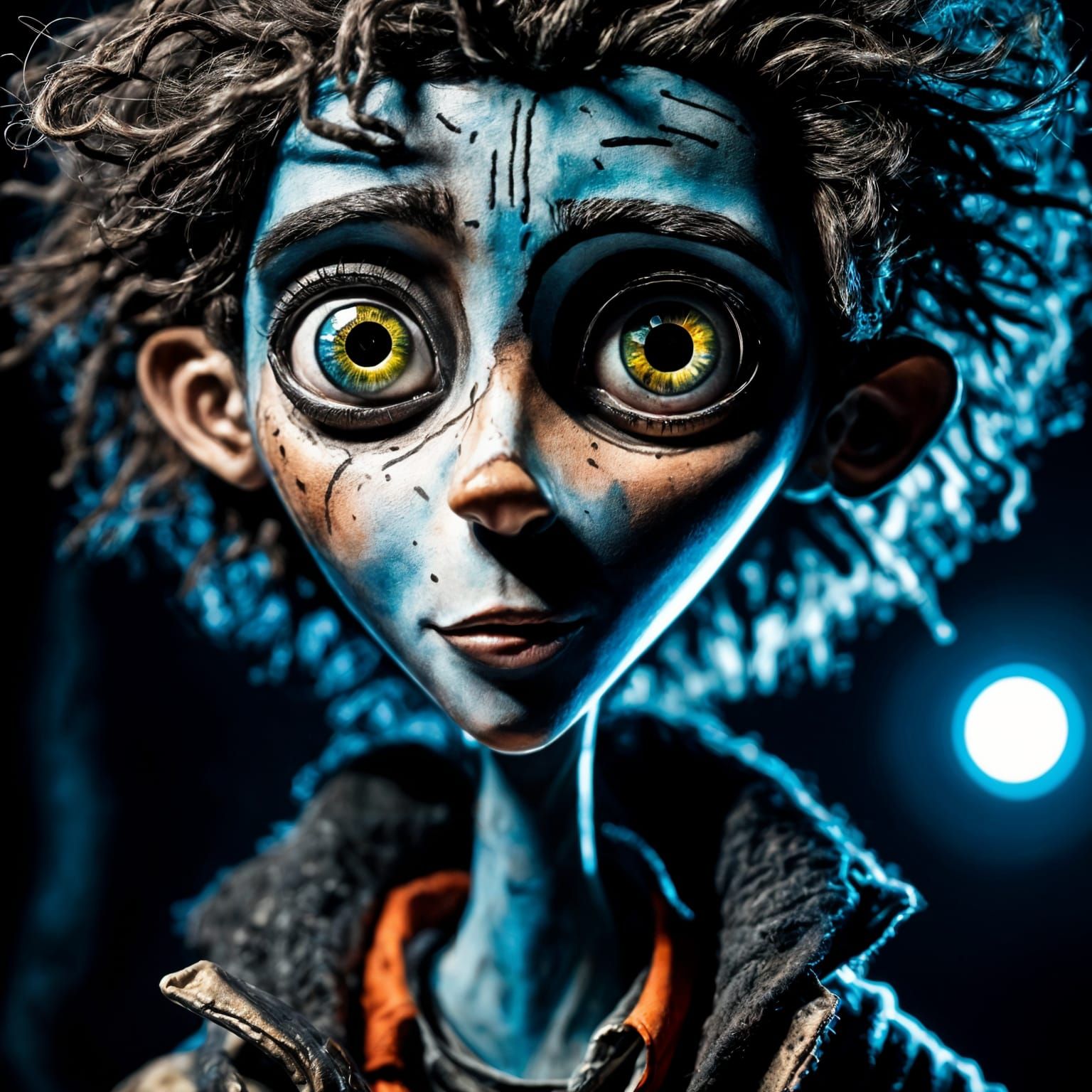 Radioactive Scientist Portrait with Ominous Glow