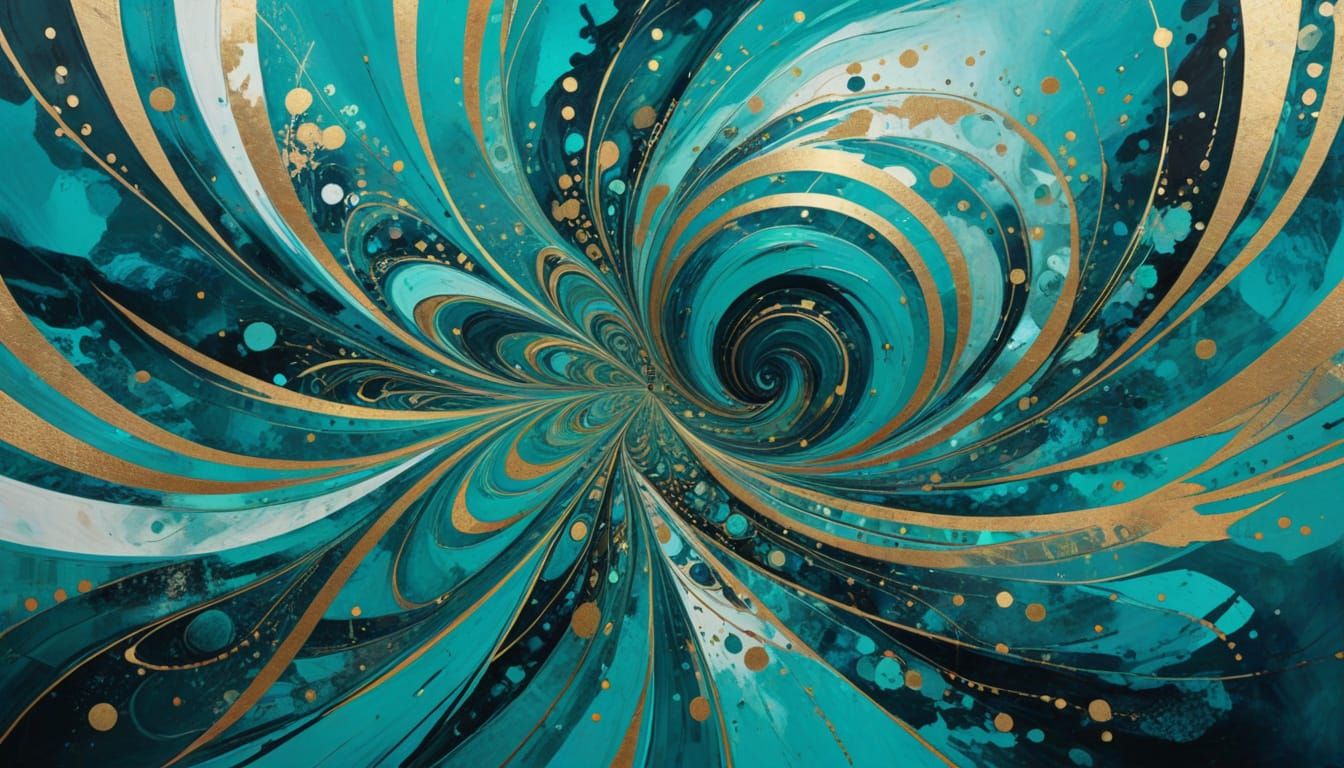 Abstract Turquoise Design in Verdadism Art Style