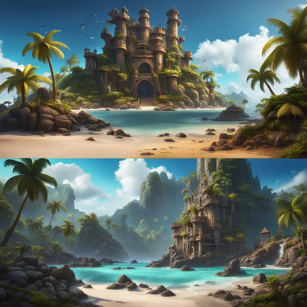 Caribbean Pirate Kingdom: Detailed Matte Painting