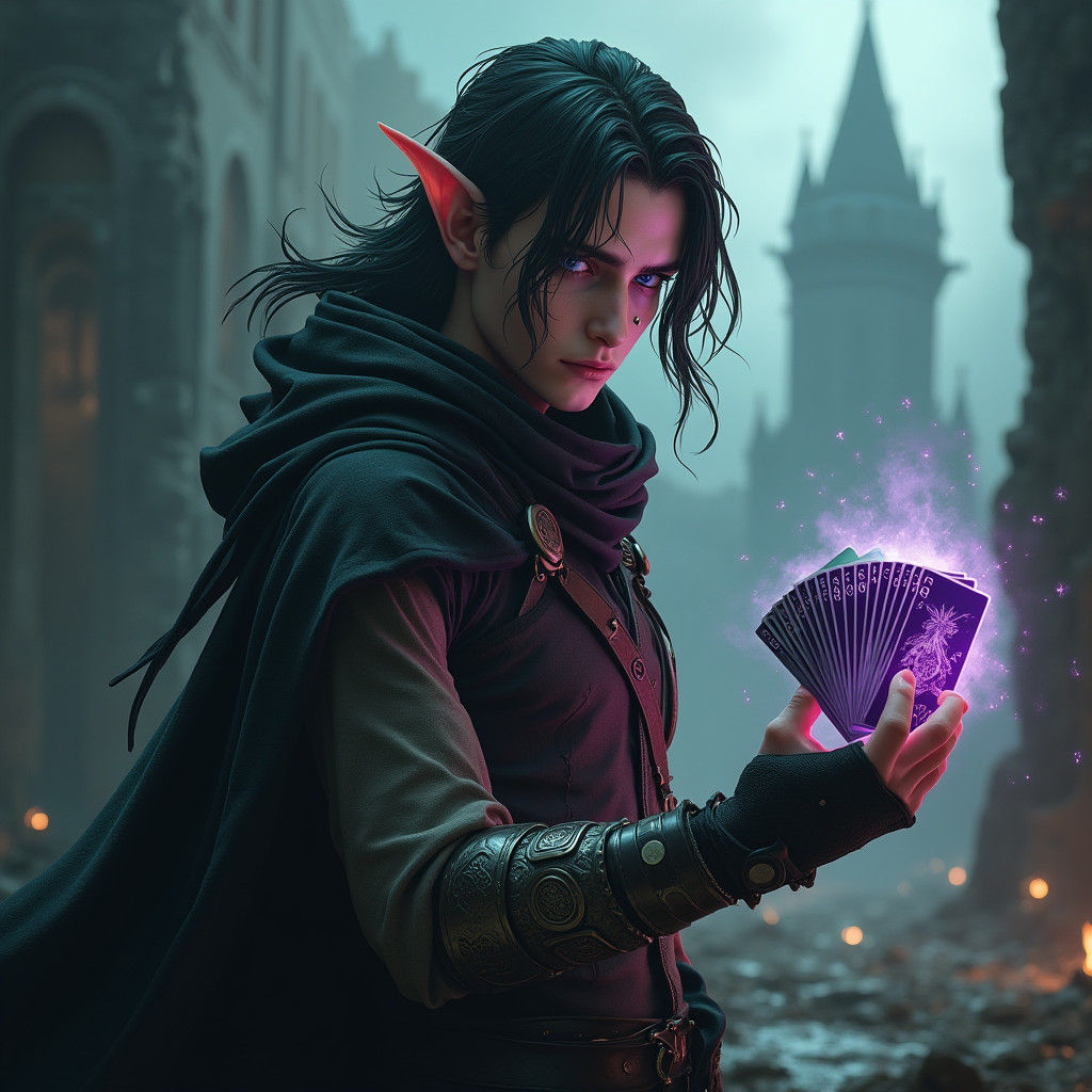 Tormented Elf in Drakkenheim Ruins: Matte Painting