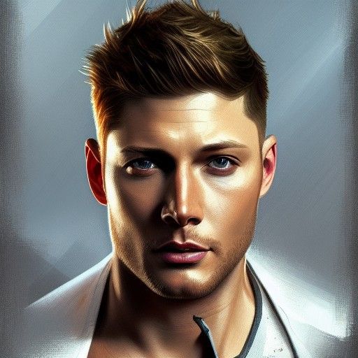 Jensen Ackles Portrait in Hyperdetailed Digital Art Style