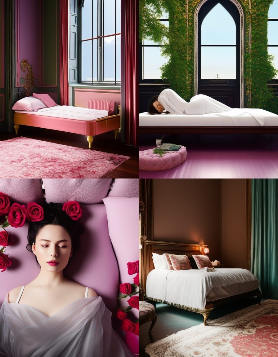 Rose Petal Bed: A Colorful Artstation Portrait