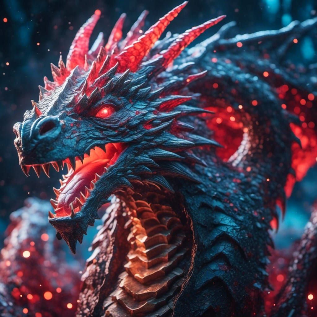 Anime Albino Dragon Portrait in Hyperdetailed Digital Art