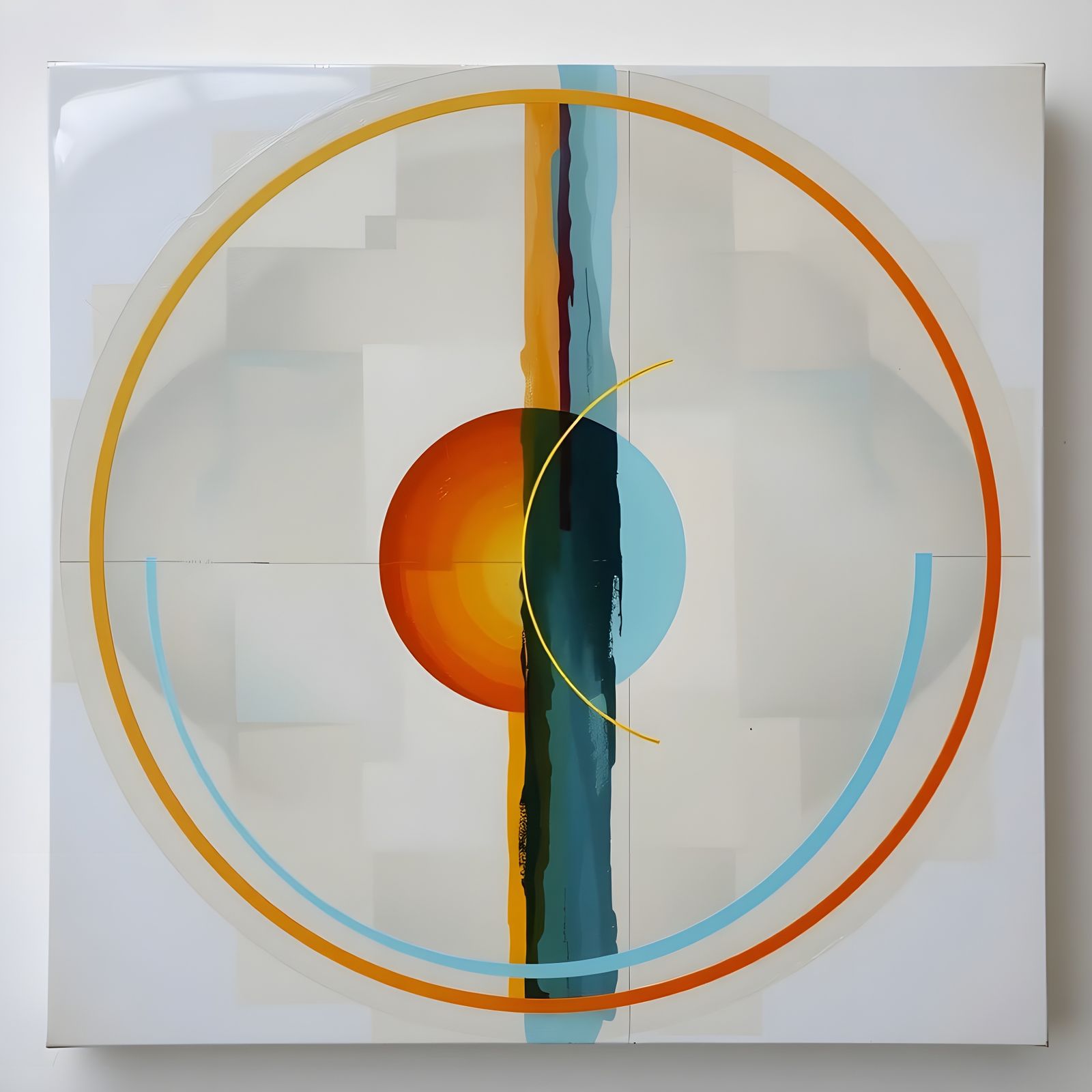 Vibrant Triadic Abstract Oil Painting