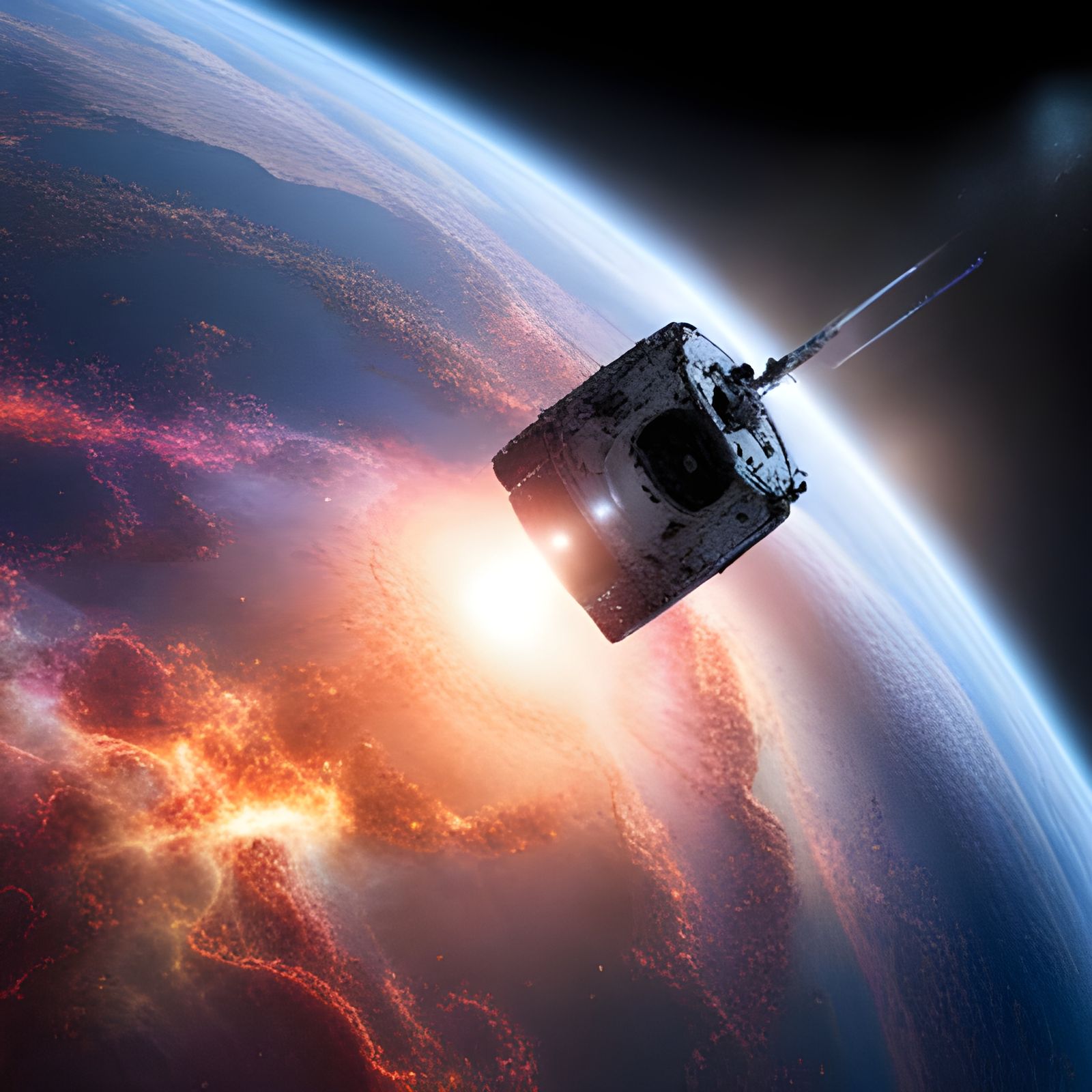 Hyperrealistic Spacecraft Navigates Cosmic Nebulas and Galax...