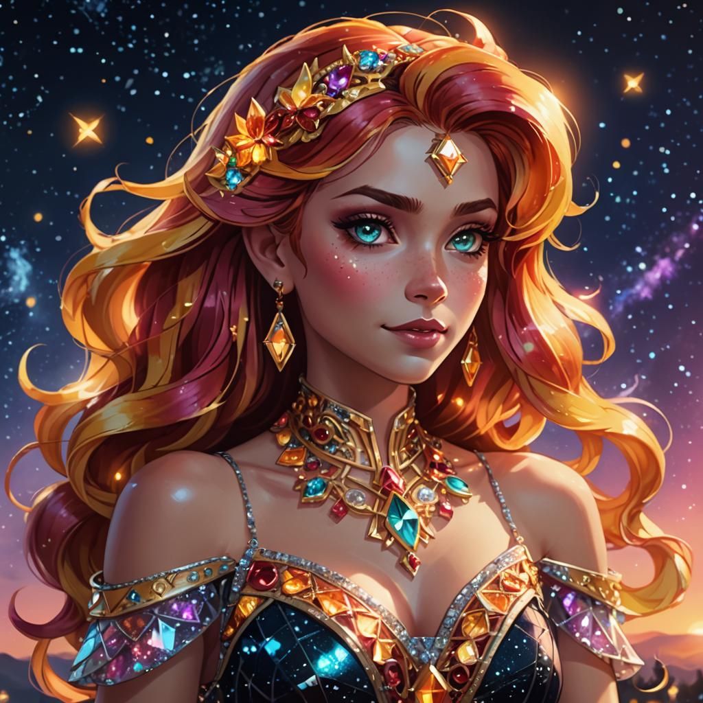 Sunset Shimmer in Transparent Glass Dress Portrait