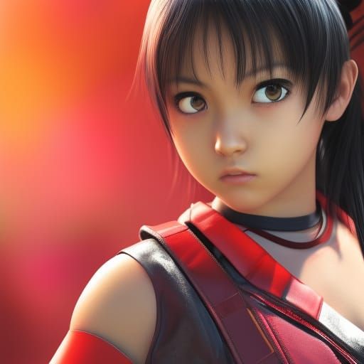 Jin Kazama's Daughter: Pixar-Style 3D Digital Art