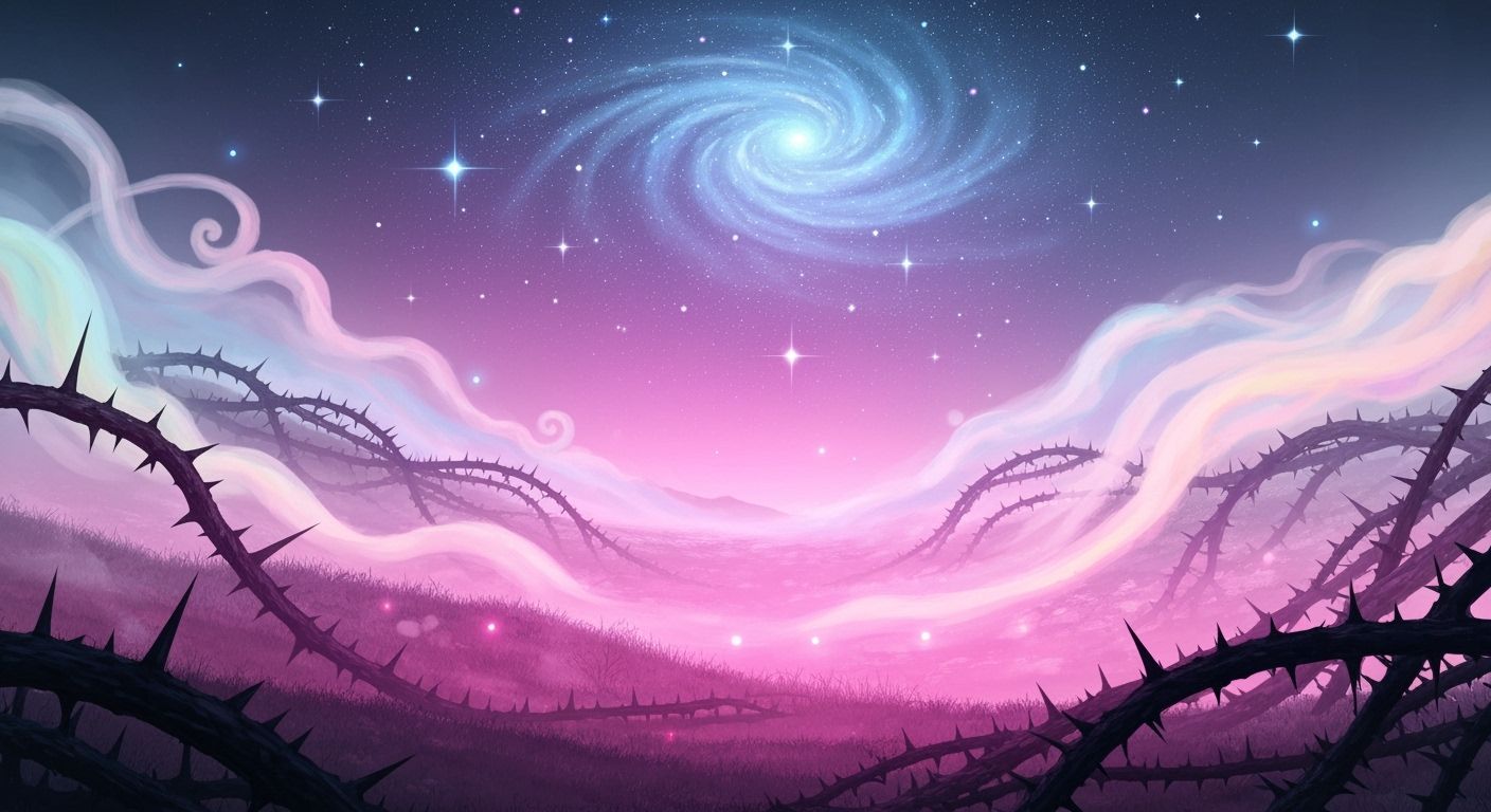 Serene Abstract Landscape in Holographic Style