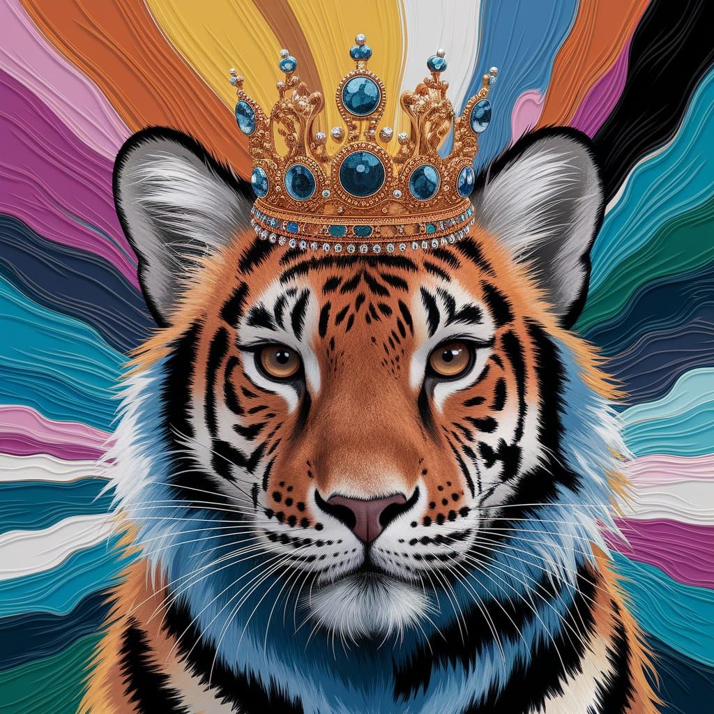 Regal Amber Polar Lava Abstract Surrealism Painting