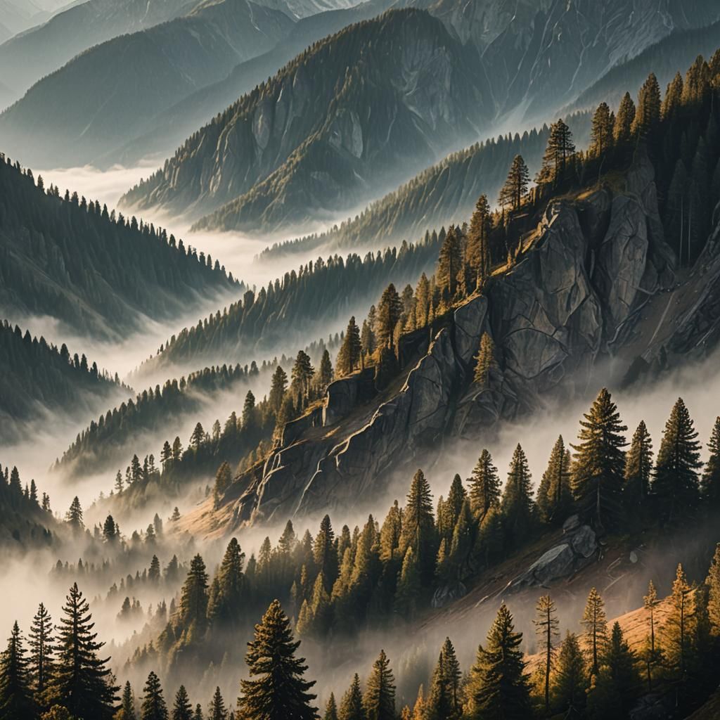 Misty Mountain Valley: Atmospheric Landscape Photography