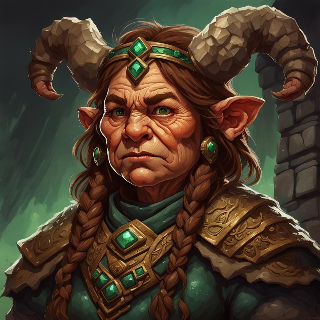 Stone Dwarf Portrait in Dungeons and Dragons Style