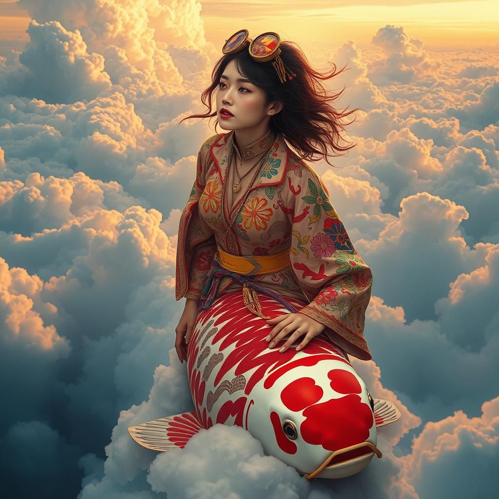 A Woman Atop A Koi Fish (VICTO NGAI)