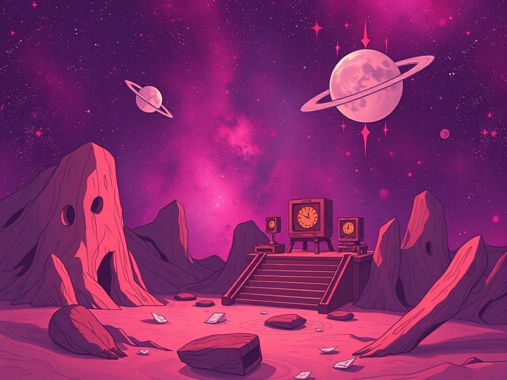 Whimsical Space Odyssey in Somber Colors