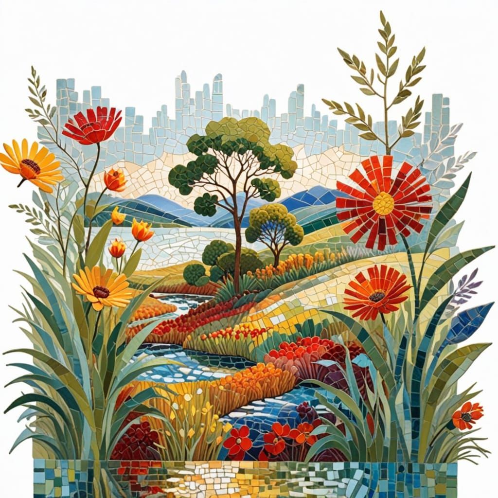 Countryside Picnic Scene with Dappled Light