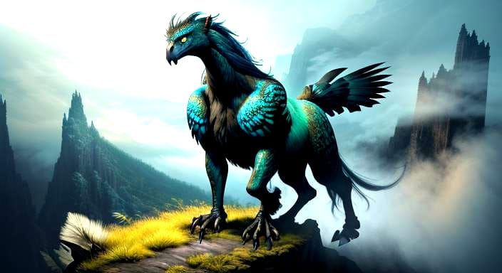 Surreal Animal Mashup: Hawk, Horse, Howler Monkey