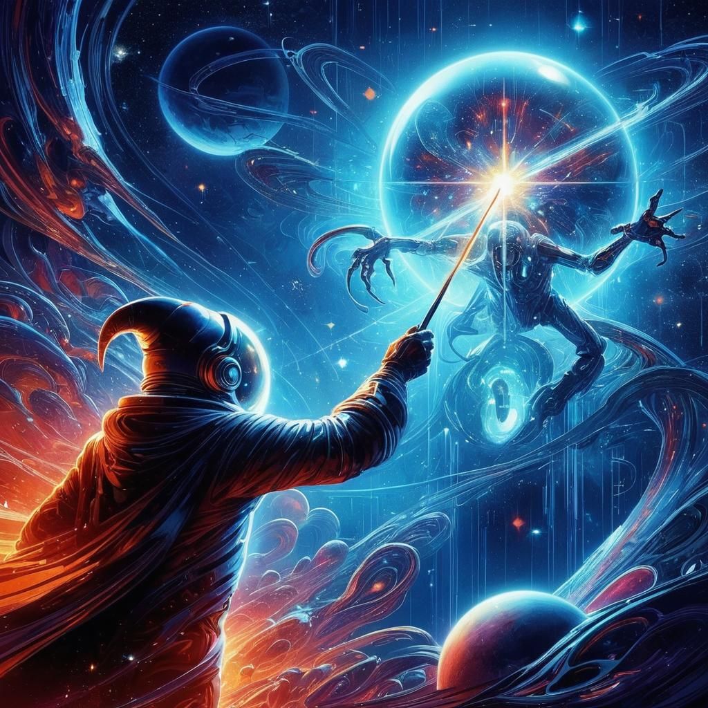 Pop Wizard Astronaut Blasts Alien in Space