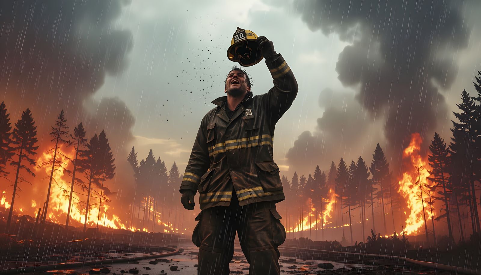 Firefighters Cheer as Rain Quenches Forest Blaze