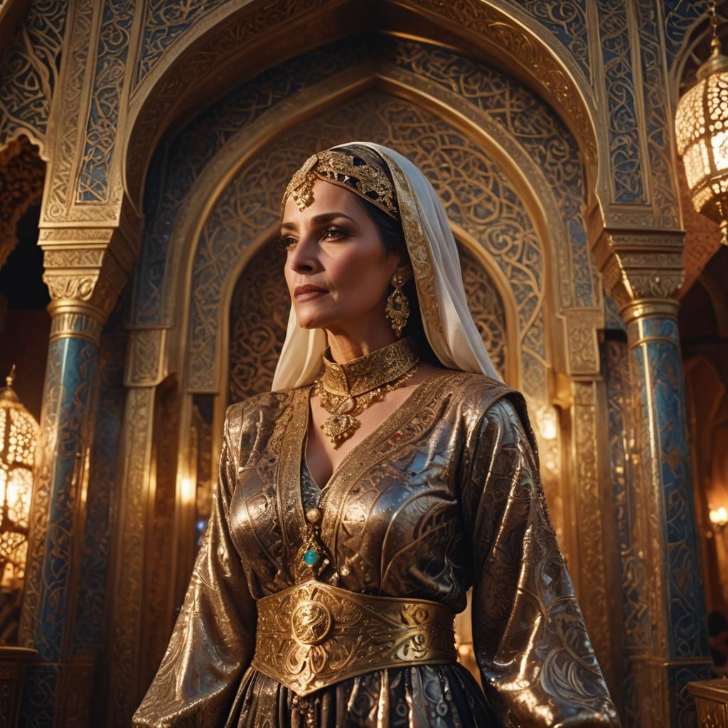 Arabian Nights Lady in Ornate Costume