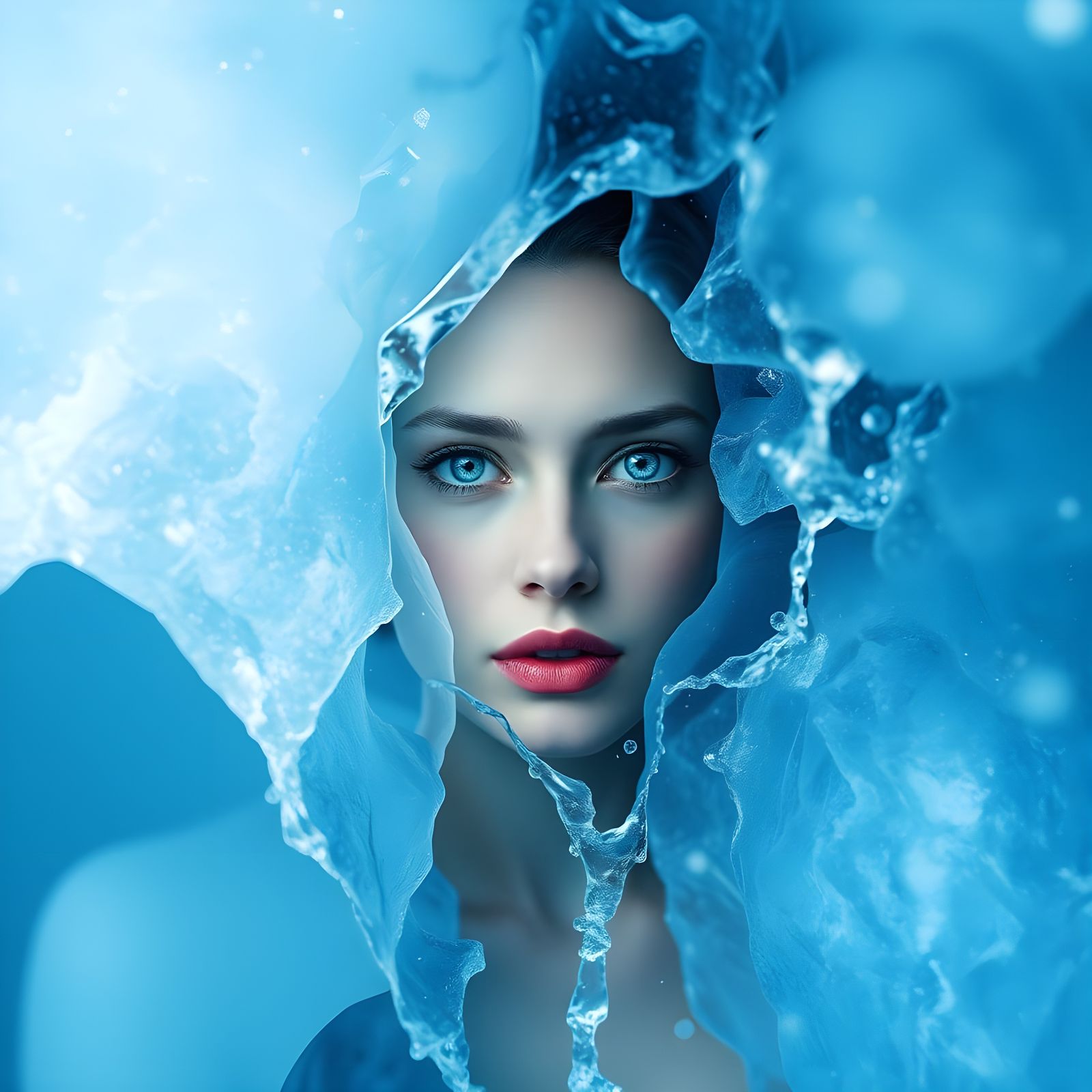 Ethereal Portrait of Frozen Serenity