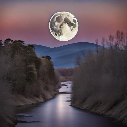 Wolf Howling at the Full Moon