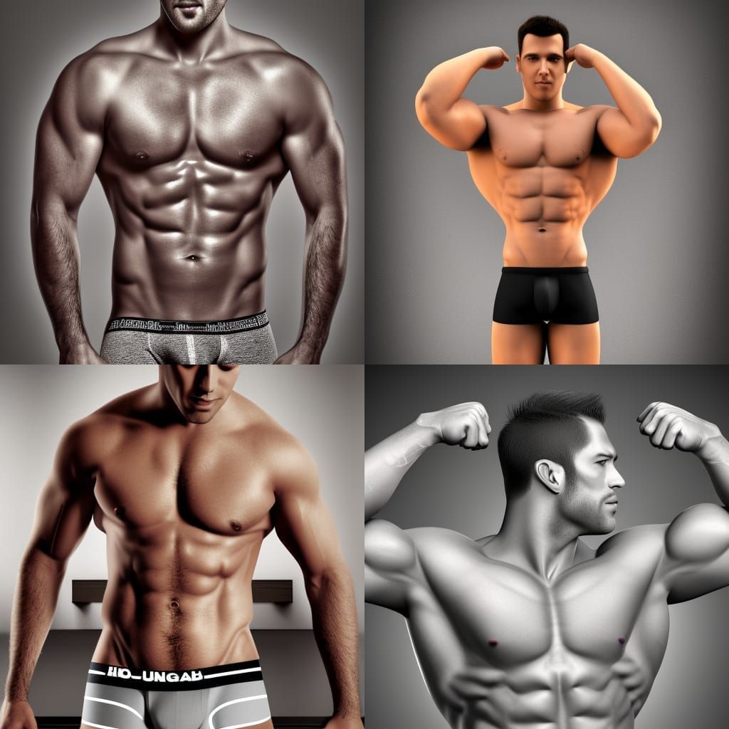 Realistic Digital Art of a Muscular Man