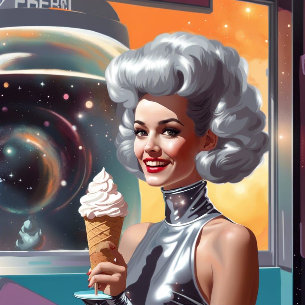 Retro futuristic ice cream shop 4