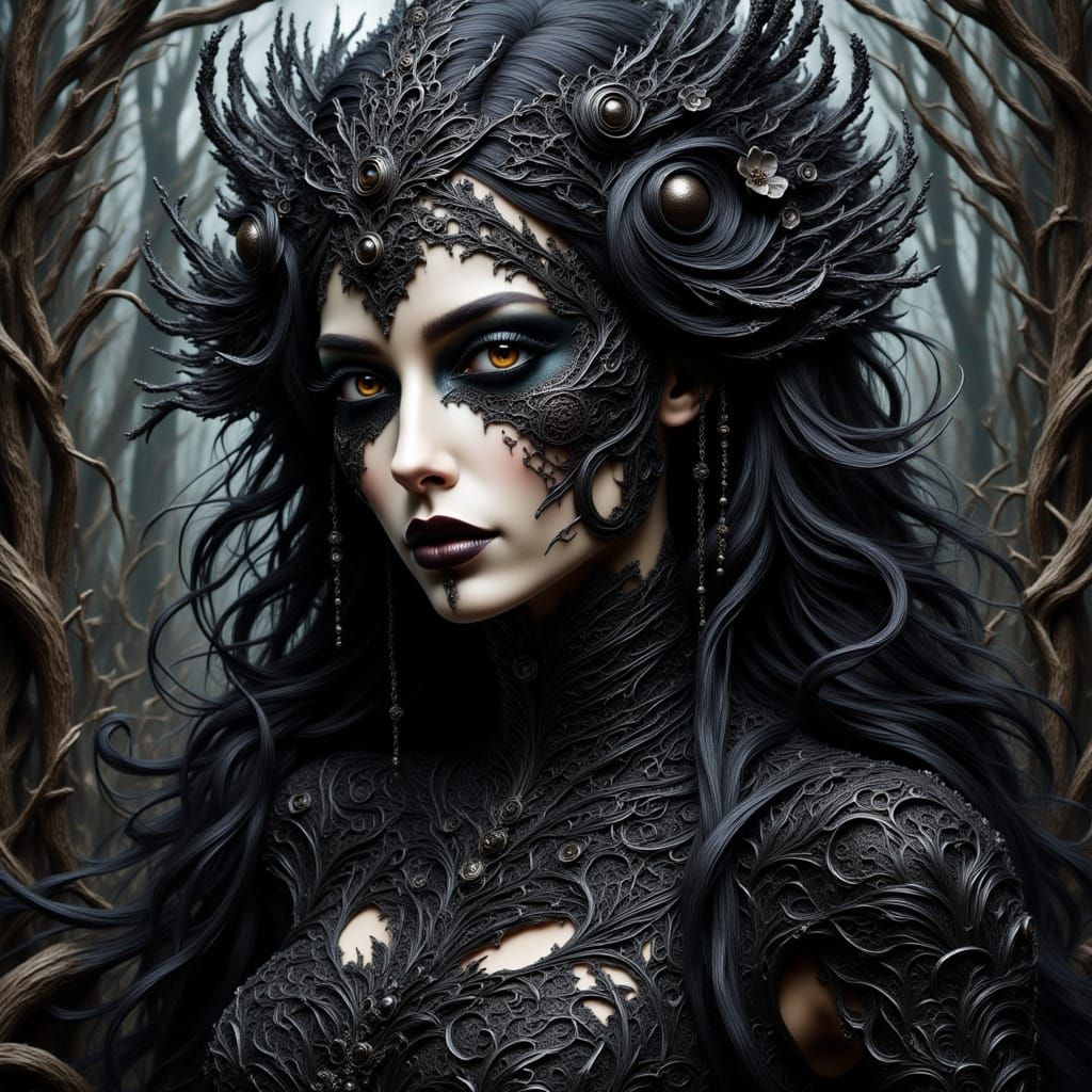 Macabre Graveyard Beauty in Dark, Organic Style