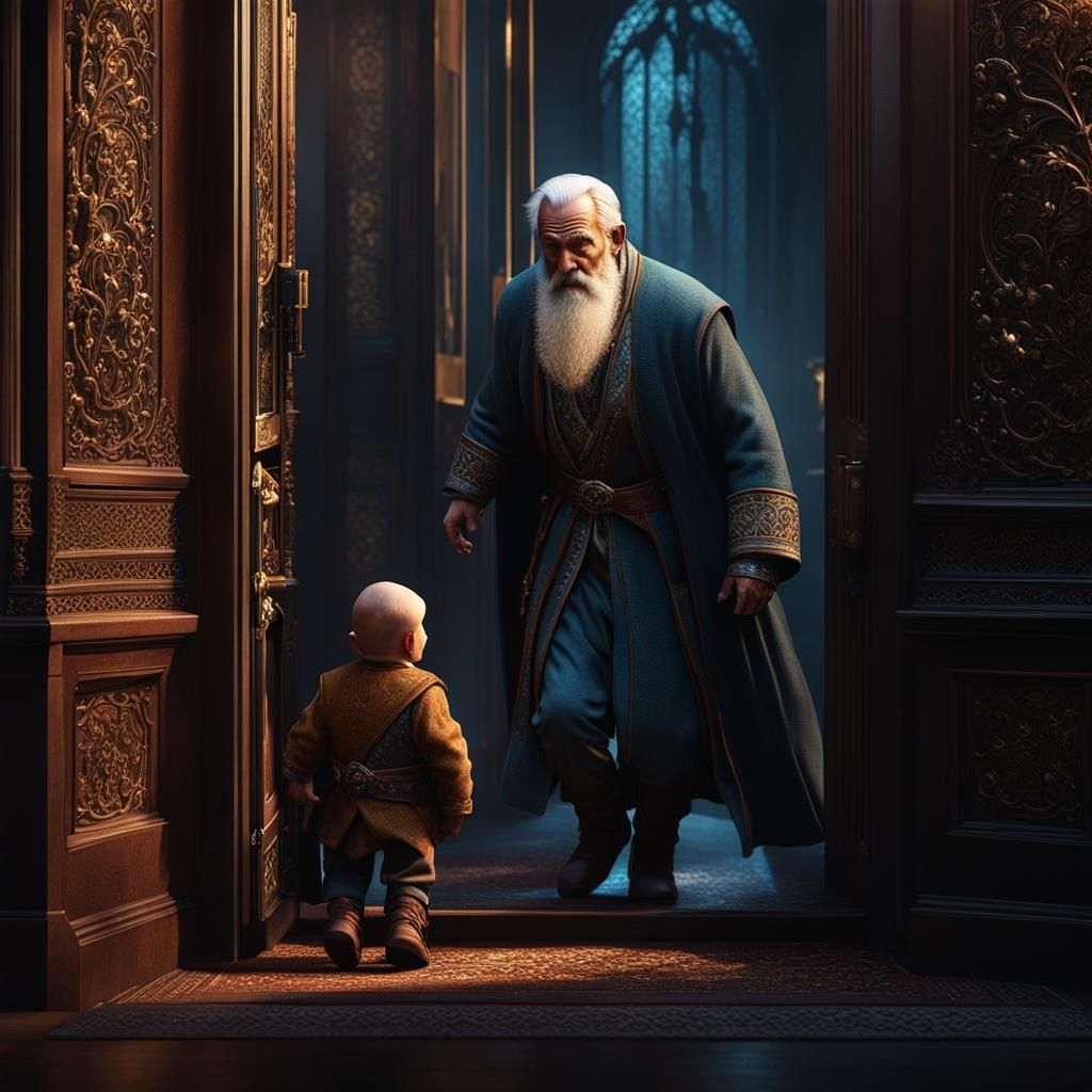 Father Time and New Year Baby: Fantasy Art