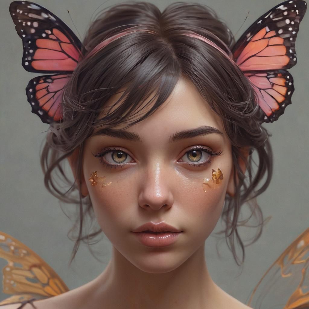 Girl's Metamorphosis: A Butterfly Transformation Portrait