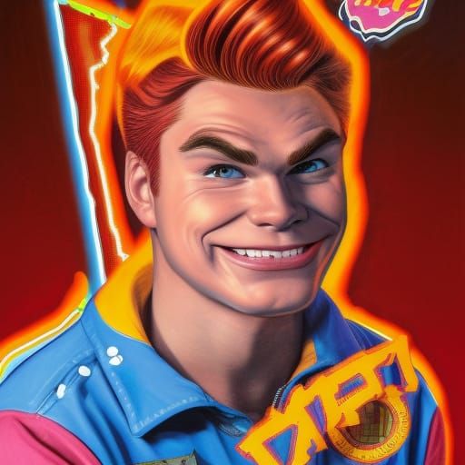 Hyper-Realistic Portrait of Archie Andrews in Comic Art Styl...