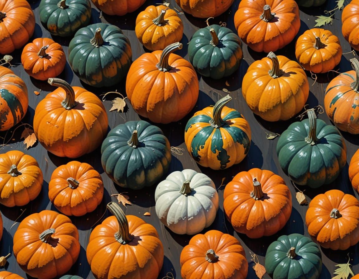 Painterly Pumpkins in a Classic Art Style