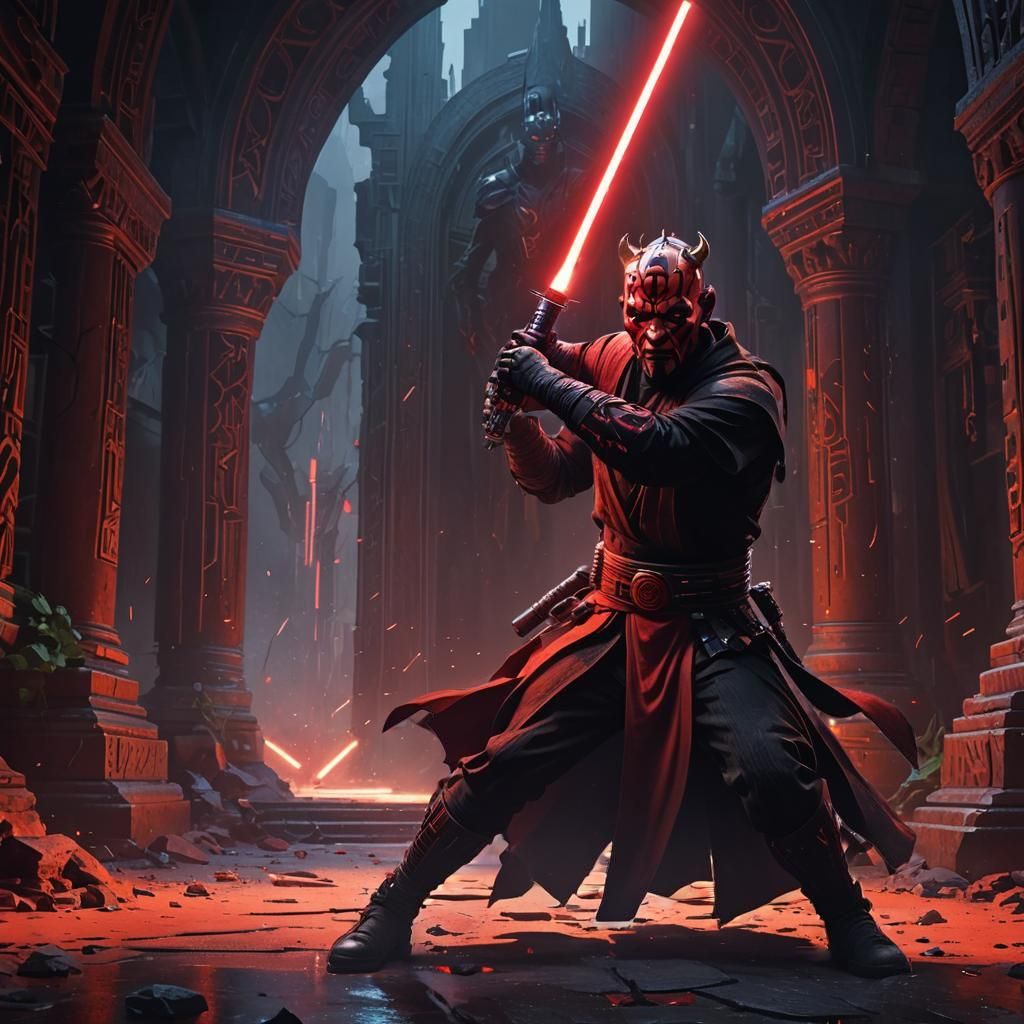 Darth Maul Lightsaber Concept Art in 8K