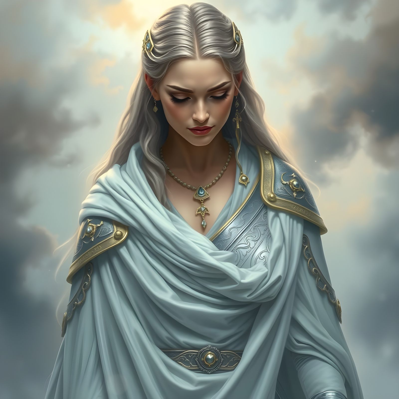 Overwhelmed Norse Goddess in Muted Colors