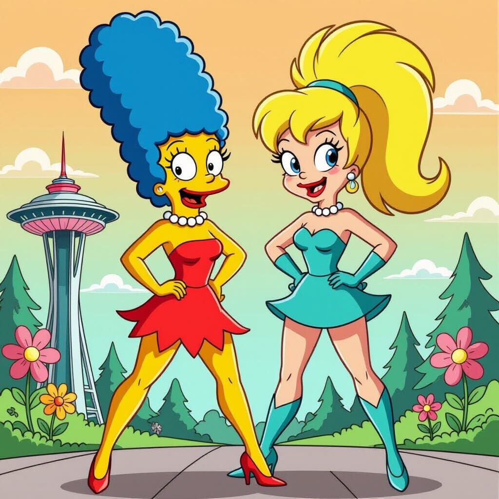 Marge Simpson and Judy Jetson Hybrid Anime Character