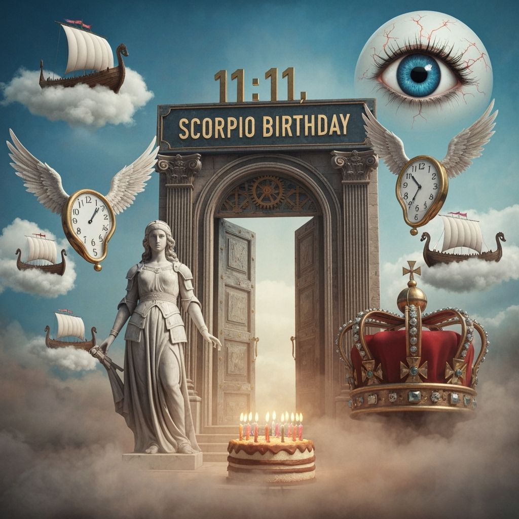 Surreal 3D Sign Above Steampunk Doorway to Heaven