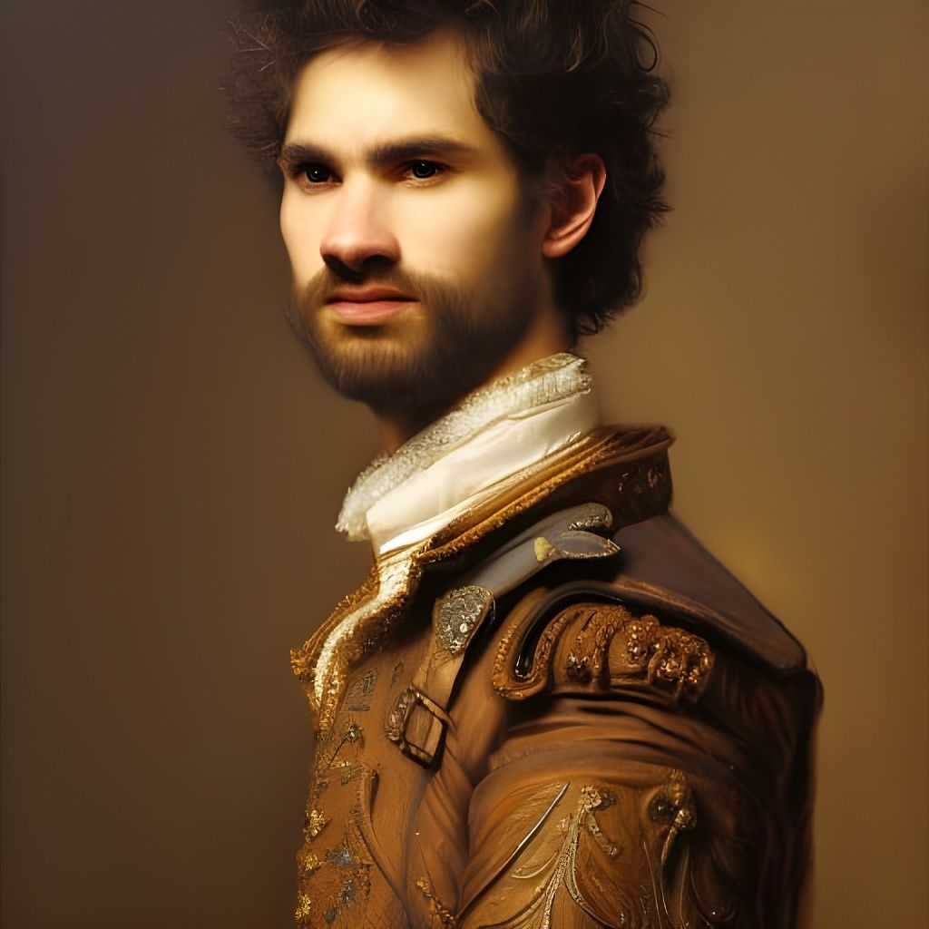Ornate Portrait of Young Nobleman in Rembrandt Style