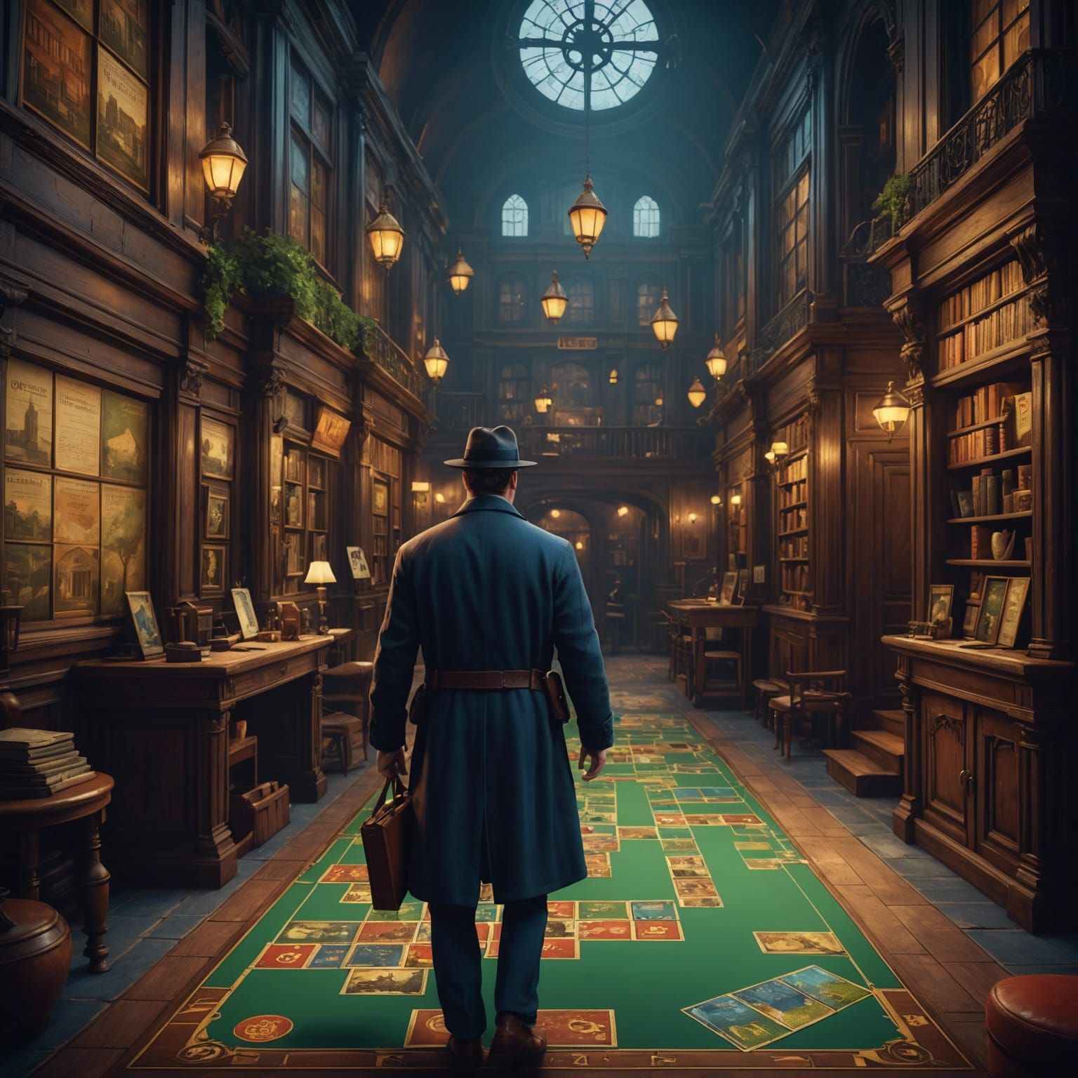 Detective in Clue Board Game World: Matte Painting