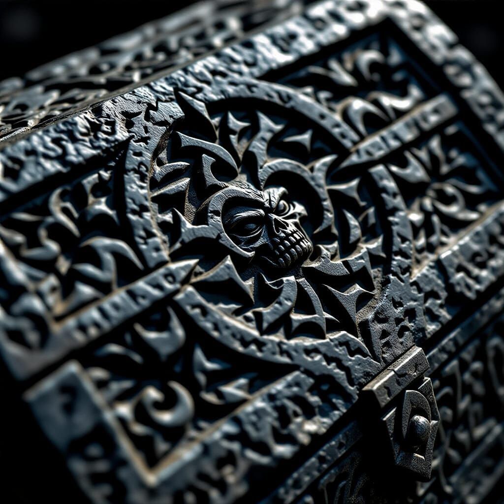 Eldritch Stone Chest with Arcane Symbols