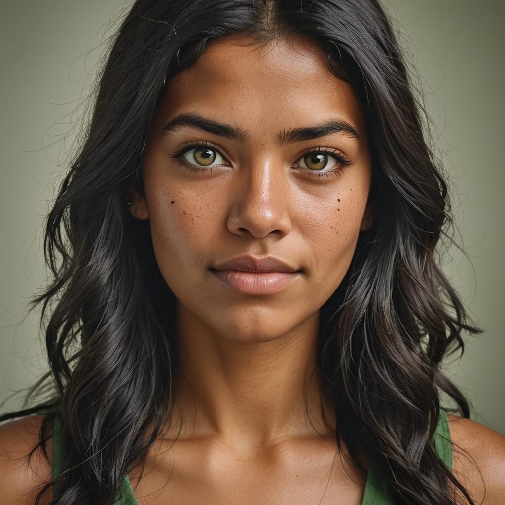 Portrait of a Girl with Ash Eyes in Studio Lighting