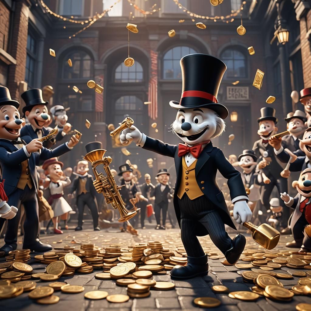 Uncle Pennybags 3D Game Cinematic Render