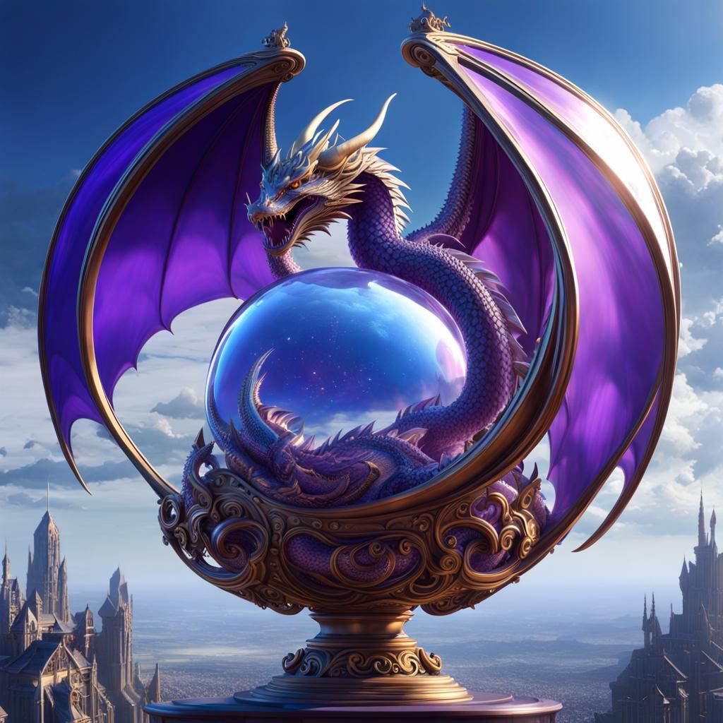 Loving White Dragon Blowing Bubbles