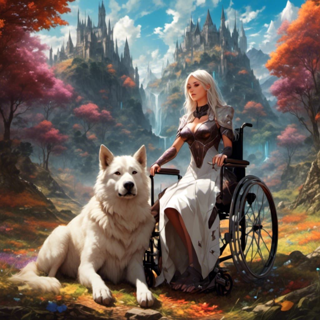 Fantasy Wheelchair Explorer in Detailed Digital Painting