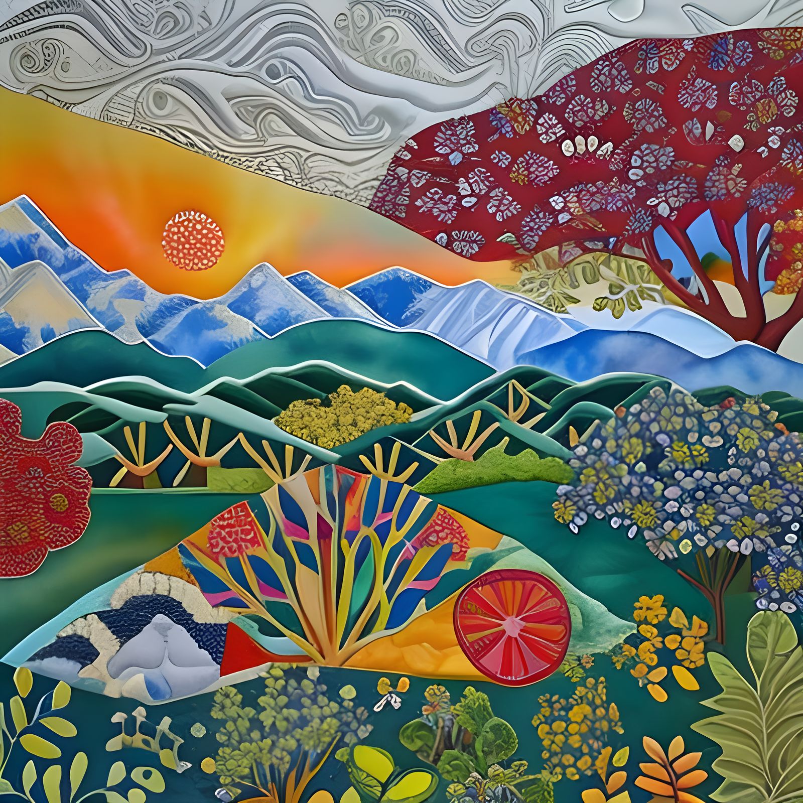 Colorful Seasonal Quilt in Gouache and Watercolor