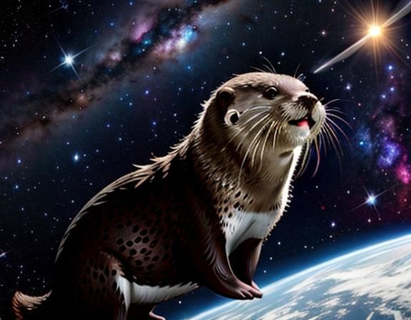 Space Explorer Otter Ready for Adventure
