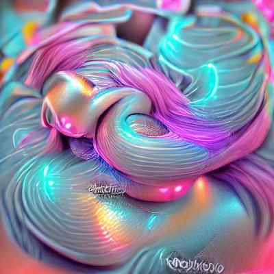 Glowing Neon Pastel Swirl in 3D